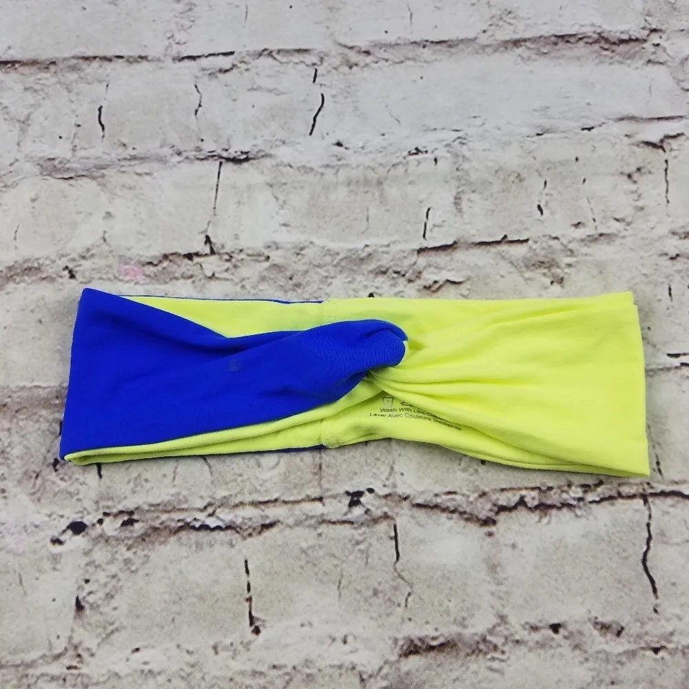 Kyodan Wide Knot Stretchy Headband Stretch Head Band Hair Neon Yellow Gym Active